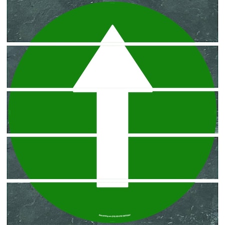 Superior Mark Floor Sign, Superior Mark, Green Directional Arrow, 17.5in SMFS0847